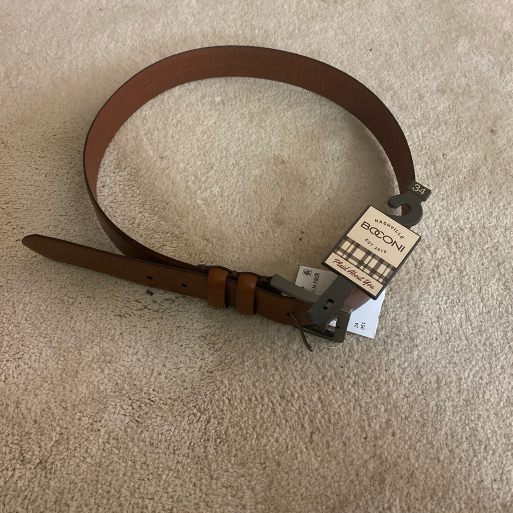 Men's Brown Leather Belt Nashville Boconi Brand size 34